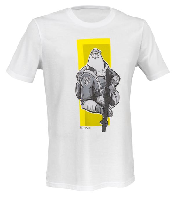 D.FIVE T-SHIRT WITH FRONT CHEST EAGLE PARATROOPER IMAGE